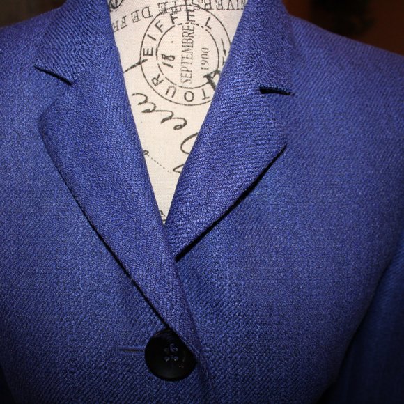 Blue Weave Pattern Blazer - Picture 2 of 12